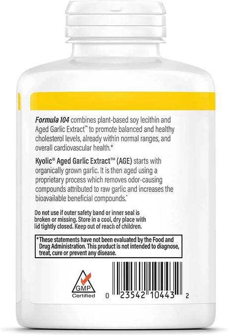KYOLIC - Kyolic Garlic Formula 104 300 Capsulas - The Red Vitamin MX - Suplementos Alimenticios - {{ shop.shopifyCountryName }}