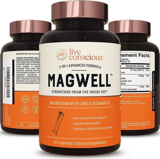 LIVEWELL - Live Conscious Magwell 120 Capsulas - The Red Vitamin MX - Suplementos Alimenticios - {{ shop.shopifyCountryName }}