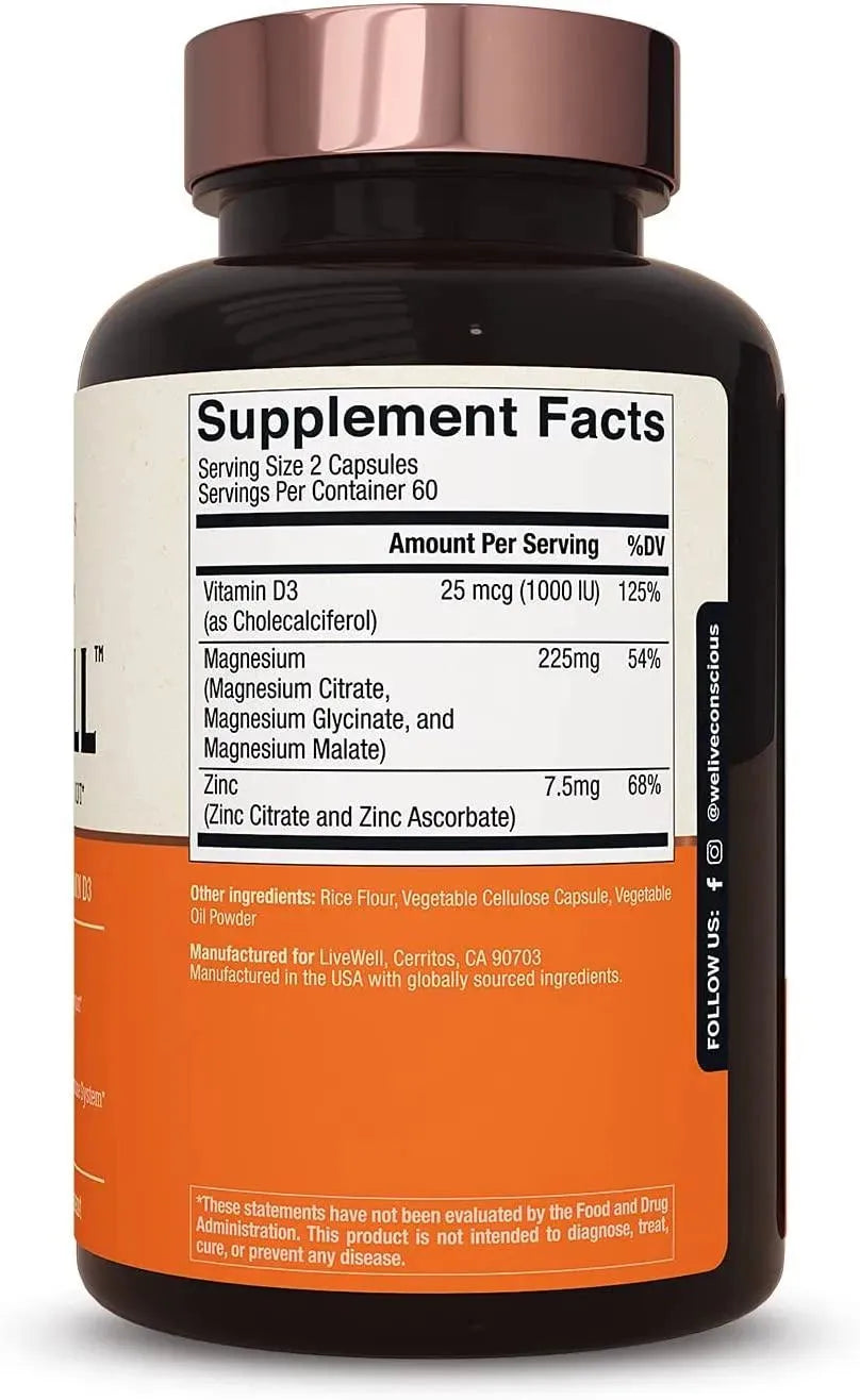 LIVEWELL - Live Conscious Magwell 120 Capsulas - The Red Vitamin MX - Suplementos Alimenticios - {{ shop.shopifyCountryName }}