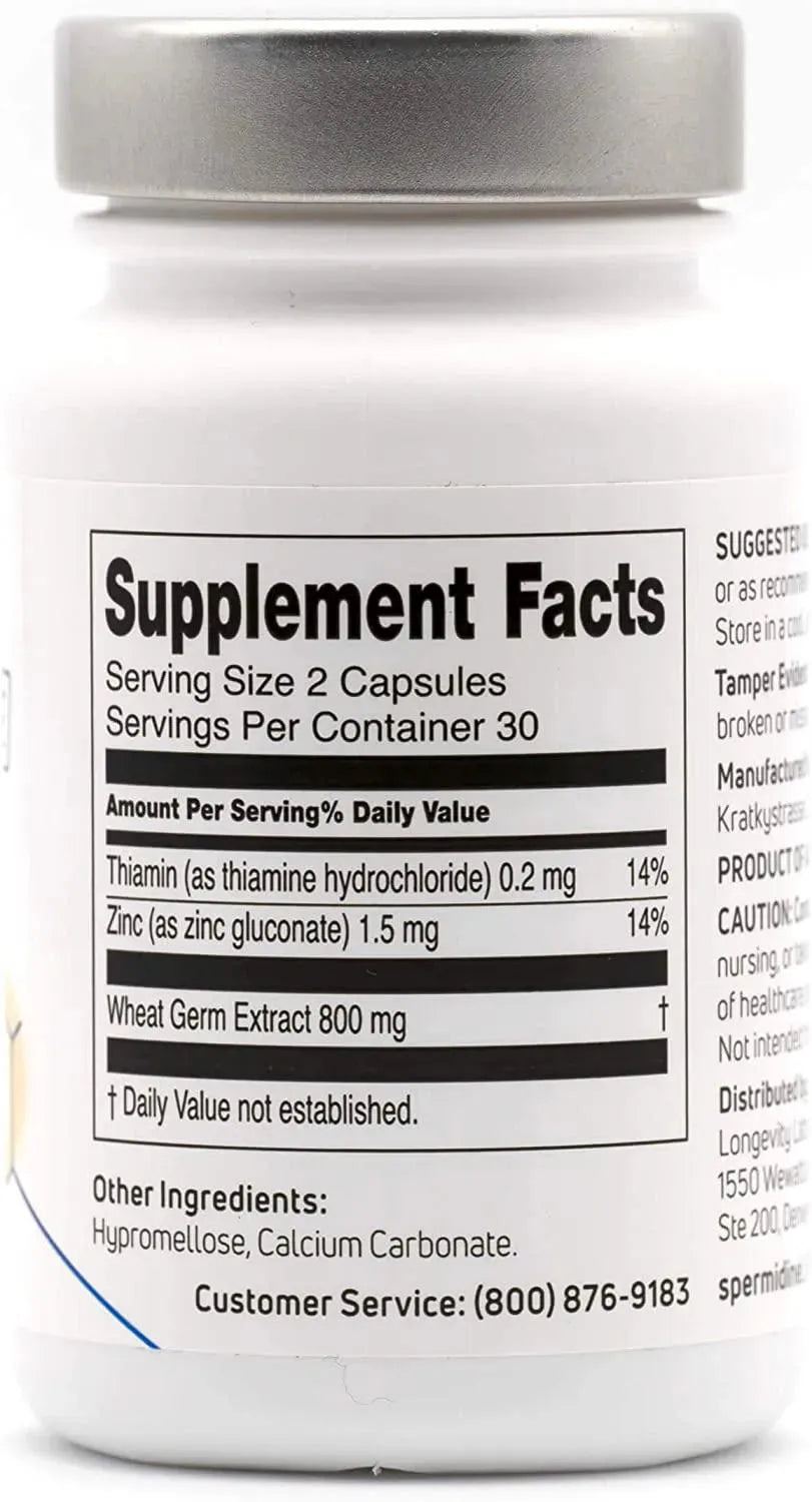 LONGEVITY LABS + - Longevity Labs + spermidineLIFE Wheat Germ Extract 60 Capsulas - The Red Vitamin MX - Suplementos Alimenticios - {{ shop.shopifyCountryName }}