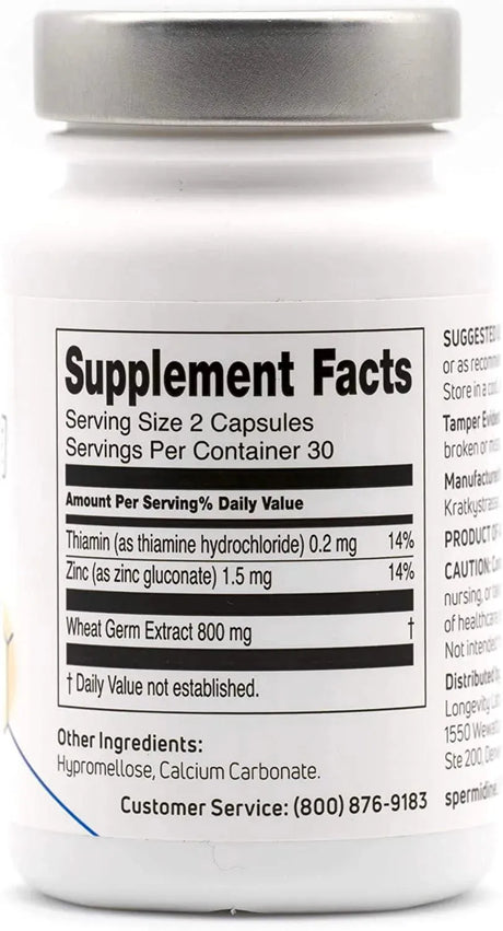 LONGEVITY LABS + - Longevity Labs + spermidineLIFE Wheat Germ Extract 60 Capsulas - The Red Vitamin MX - Suplementos Alimenticios - {{ shop.shopifyCountryName }}