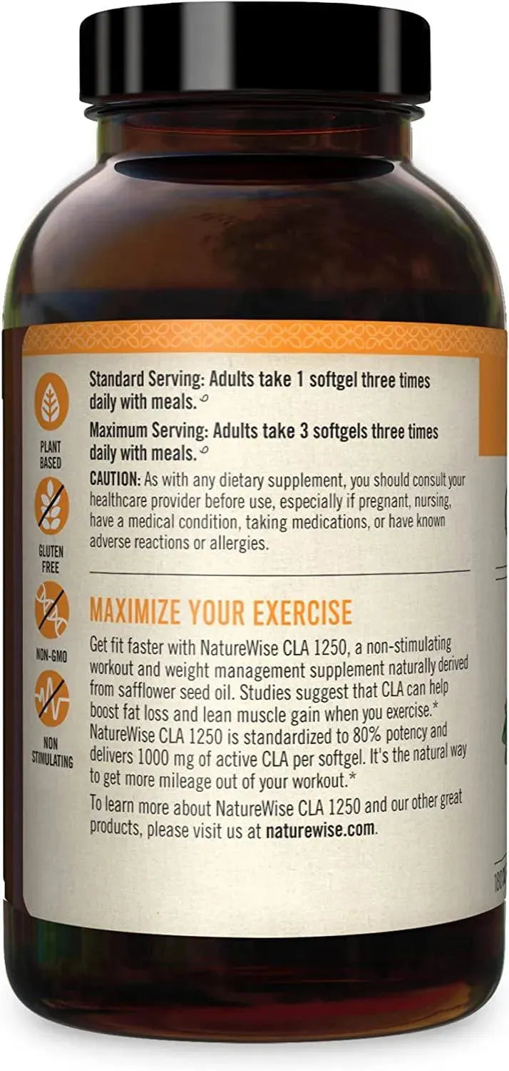 NATUREWISE - Naturewise CLA 1250 1000Mg. 180 Capsulas - The Red Vitamin MX - Suplementos Alimenticios - {{ shop.shopifyCountryName }}