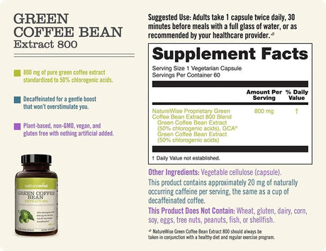 NATUREWISE - Naturewise Green Coffee Bean 800Mg. 60 Capsulas - The Red Vitamin MX - Suplementos Alimenticios - {{ shop.shopifyCountryName }}