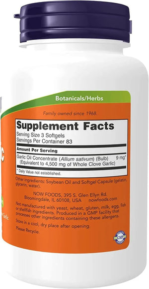 NOW SUPPLEMENTS - NOW Supplements Garlic Oil 1500Mg. 250 Capsulas - The Red Vitamin MX - Suplementos Alimenticios - {{ shop.shopifyCountryName }}