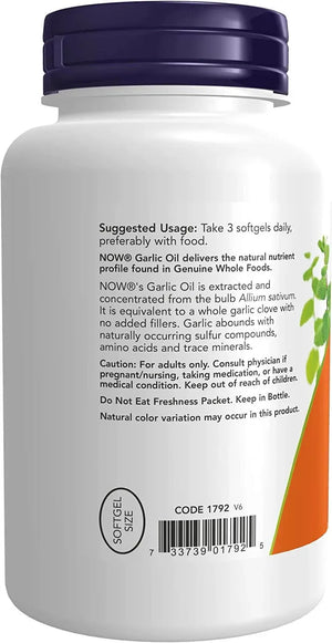 NOW SUPPLEMENTS - NOW Supplements Garlic Oil 1500Mg. 250 Capsulas - The Red Vitamin MX - Suplementos Alimenticios - {{ shop.shopifyCountryName }}