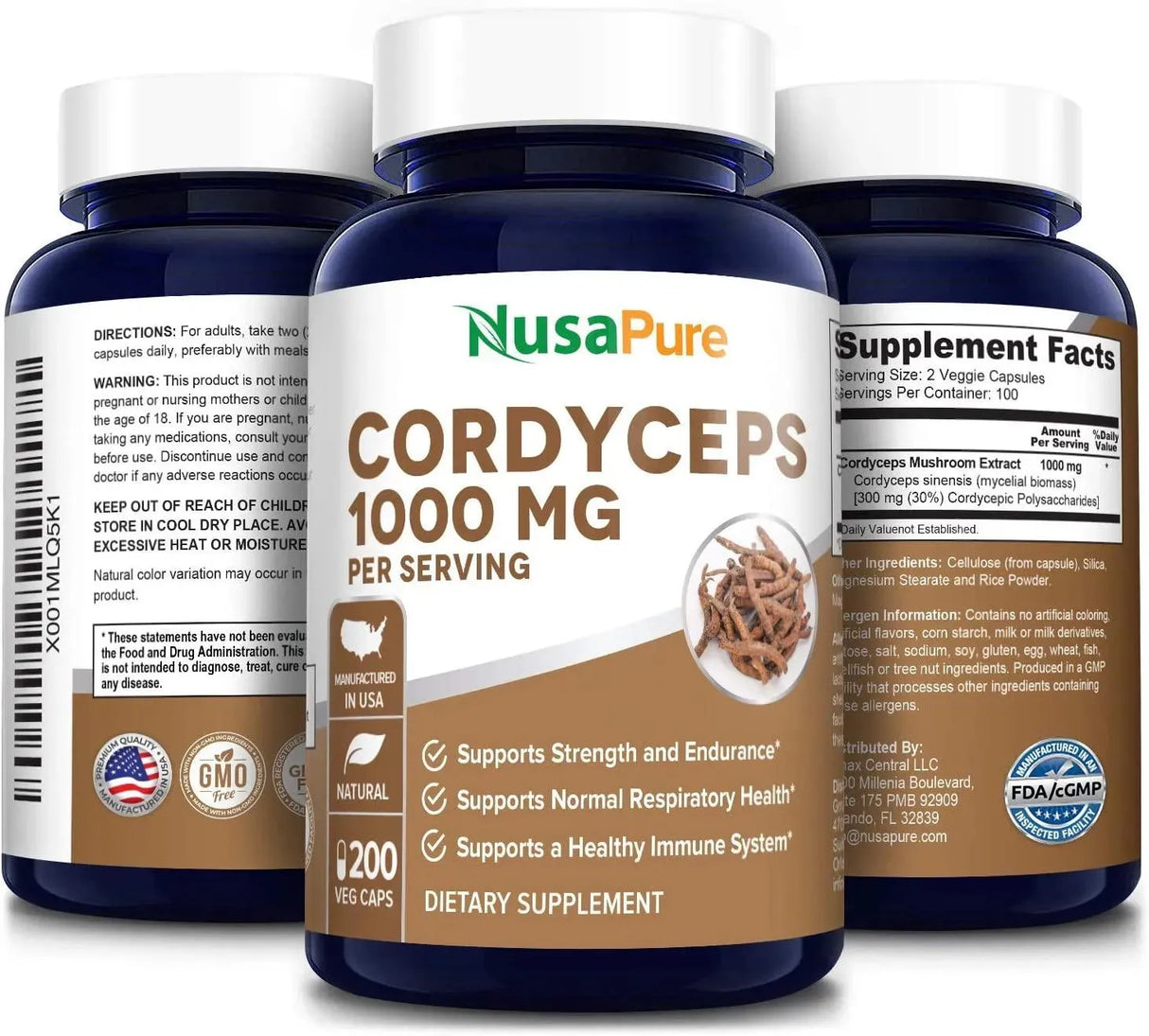 NUSAPURE - Nusapure Cordyceps Extract 1000Mg. 200 Capsulas - The Red Vitamin MX - Suplementos Alimenticios - {{ shop.shopifyCountryName }}