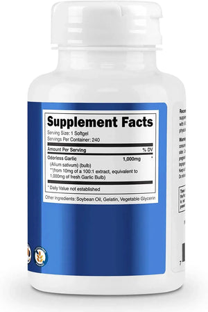 NUTRICOST - Nutricost Garlic 1000Mg. 240 Capsulas - The Red Vitamin MX - Suplementos Alimenticios - {{ shop.shopifyCountryName }}