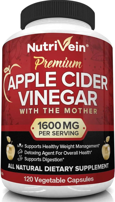 NUTRIVEIN - Nutrivein Apple Cider Vinegar 1600Mg. 120 Capsulas - The Red Vitamin MX - Suplementos Alimenticios - {{ shop.shopifyCountryName }}