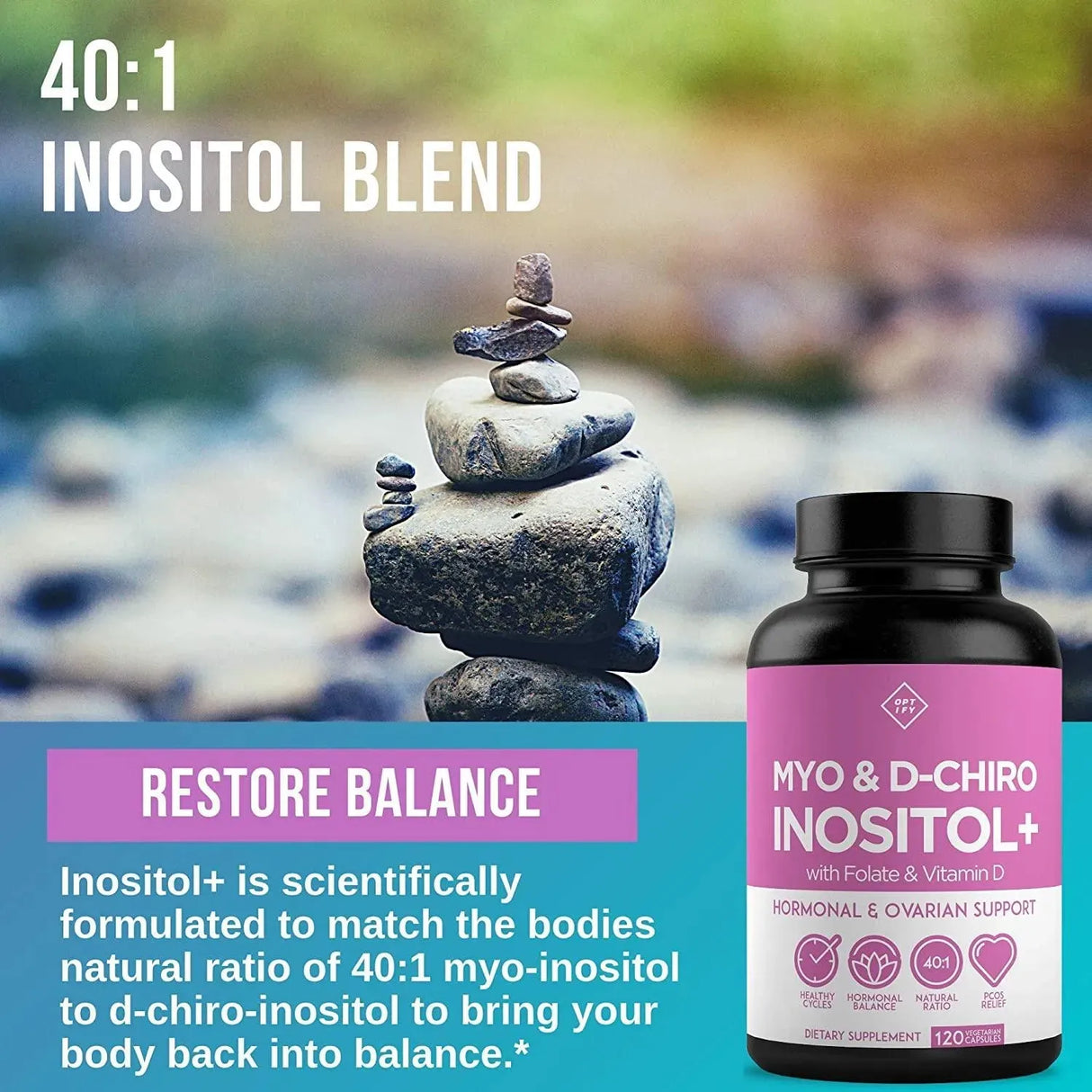 OPTIFY - Optify Myo-Inositol and D-Chiro Inositol Plus Folate and Vitamin D 120 Capsulas - The Red Vitamin MX - Suplementos Alimenticios - {{ shop.shopifyCountryName }}