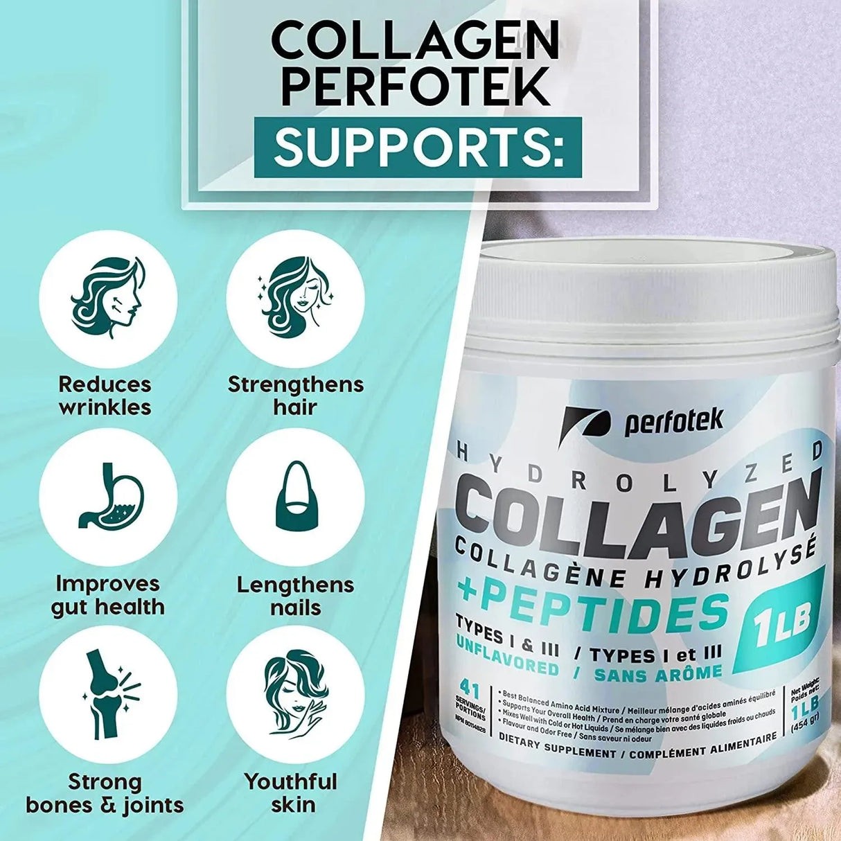 PERFOTEK - Perfotek Hydrolyzed Collagen Peptides 1Lb. - The Red Vitamin MX - Suplementos Alimenticios - {{ shop.shopifyCountryName }}