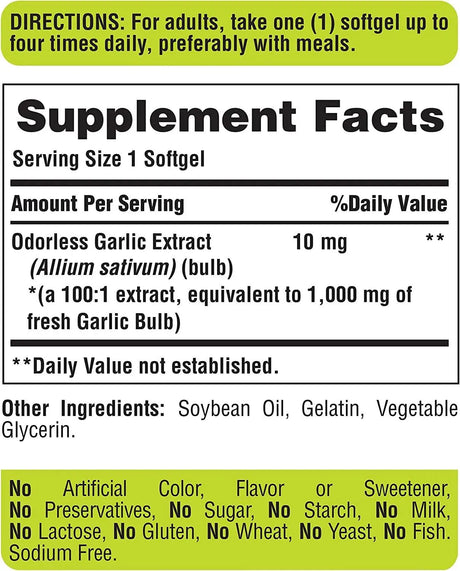 PURITAN'S PRIDE - Puritan's Pride Odorless Garlic 1000Mg. 250 Capsulas Blandas - The Red Vitamin MX - Suplementos Alimenticios - {{ shop.shopifyCountryName }}