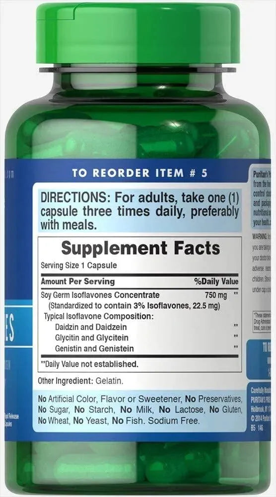 PURITAN'S PRIDE - Puritan's Pride Soy Isoflavones 750Mg. 120 Capsulas - The Red Vitamin MX - Suplementos Alimenticios - {{ shop.shopifyCountryName }}