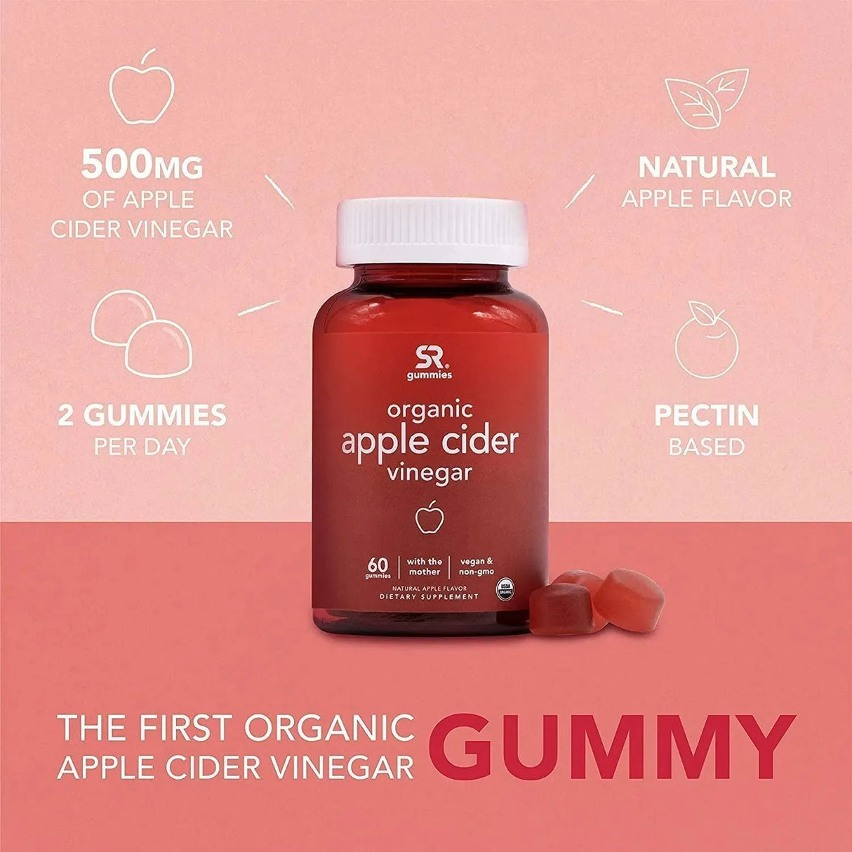 SPORTS RESEARCH - Sports Research Organic Apple Cider Vinegar Gummies 60 Gomitas - The Red Vitamin MX - Suplementos Alimenticios - {{ shop.shopifyCountryName }}