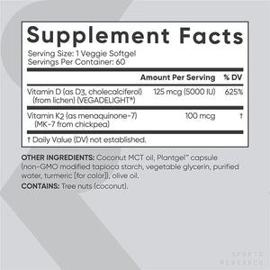 SPORTS RESEARCH - Sports Research Vitamin K2 + D3 with Organic Coconut Oil 60 Capsulas - The Red Vitamin MX - Suplementos Alimenticios - {{ shop.shopifyCountryName }}